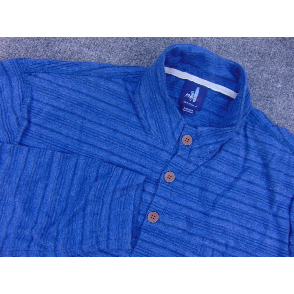 johnnie-O Henley Shirt Mens Medium Blue Striped Long Sleeve Coastal Preppy Shirt